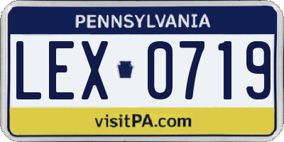 PA license plate LEX0719