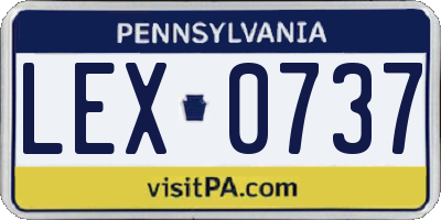 PA license plate LEX0737