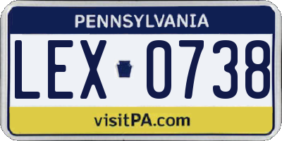 PA license plate LEX0738