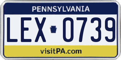 PA license plate LEX0739