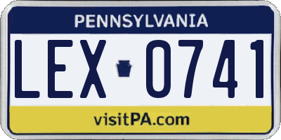 PA license plate LEX0741