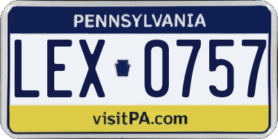 PA license plate LEX0757