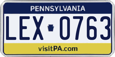 PA license plate LEX0763