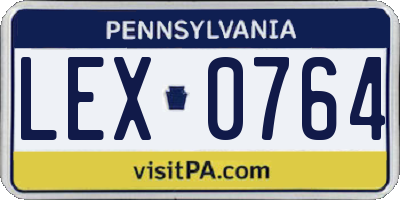 PA license plate LEX0764