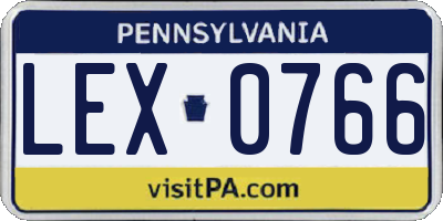 PA license plate LEX0766