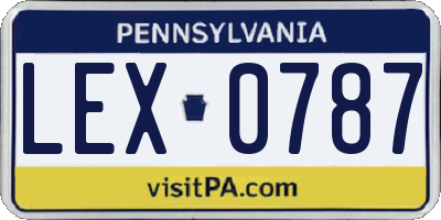 PA license plate LEX0787