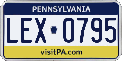 PA license plate LEX0795