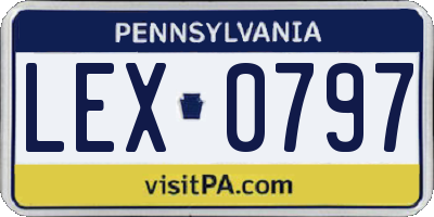 PA license plate LEX0797