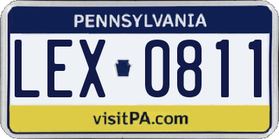 PA license plate LEX0811