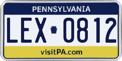 PA license plate LEX0812