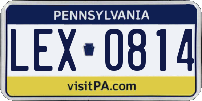 PA license plate LEX0814