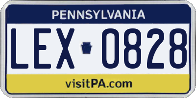 PA license plate LEX0828