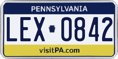 PA license plate LEX0842
