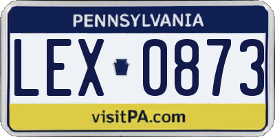 PA license plate LEX0873