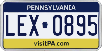 PA license plate LEX0895