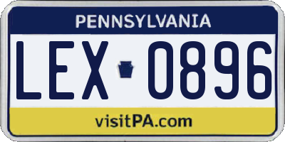 PA license plate LEX0896