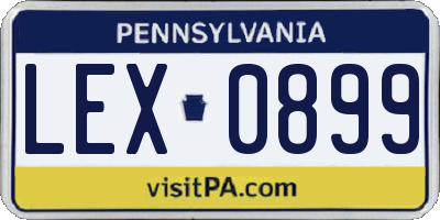 PA license plate LEX0899