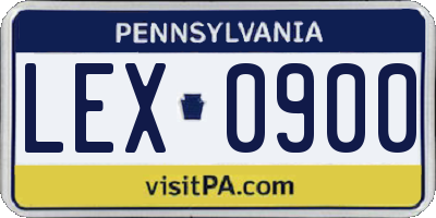 PA license plate LEX0900