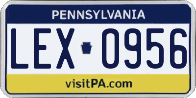 PA license plate LEX0956