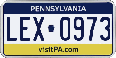 PA license plate LEX0973