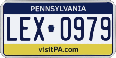 PA license plate LEX0979
