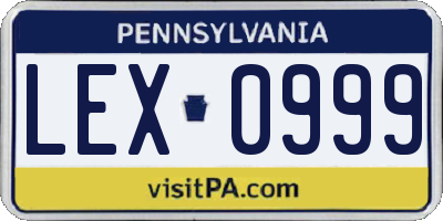 PA license plate LEX0999
