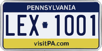 PA license plate LEX1001