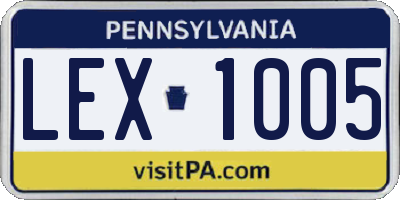 PA license plate LEX1005