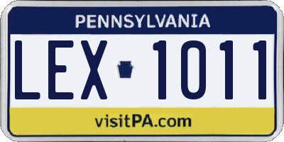 PA license plate LEX1011