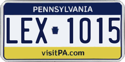 PA license plate LEX1015