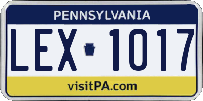 PA license plate LEX1017