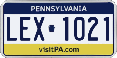 PA license plate LEX1021