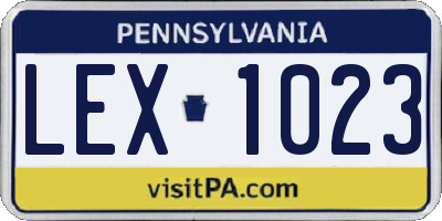 PA license plate LEX1023