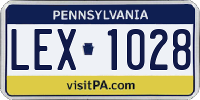 PA license plate LEX1028