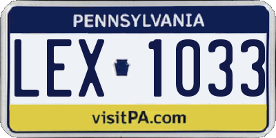 PA license plate LEX1033