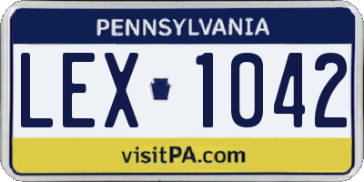 PA license plate LEX1042