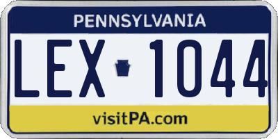 PA license plate LEX1044