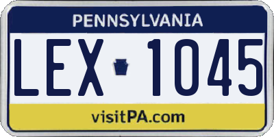 PA license plate LEX1045