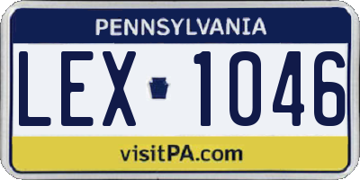 PA license plate LEX1046