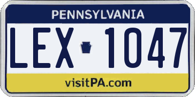 PA license plate LEX1047
