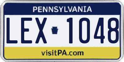PA license plate LEX1048