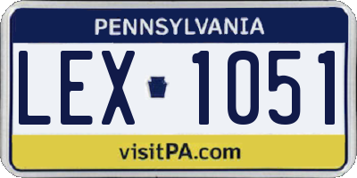 PA license plate LEX1051