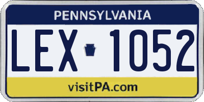 PA license plate LEX1052