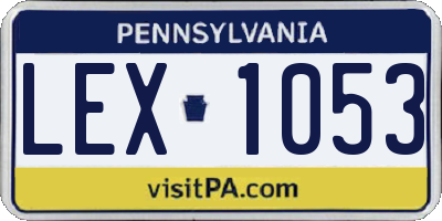 PA license plate LEX1053