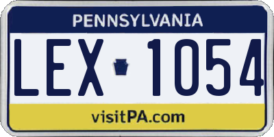 PA license plate LEX1054