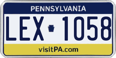 PA license plate LEX1058
