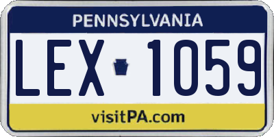 PA license plate LEX1059
