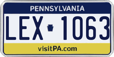 PA license plate LEX1063