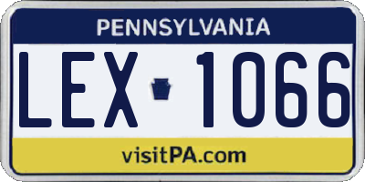 PA license plate LEX1066