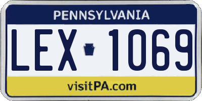 PA license plate LEX1069